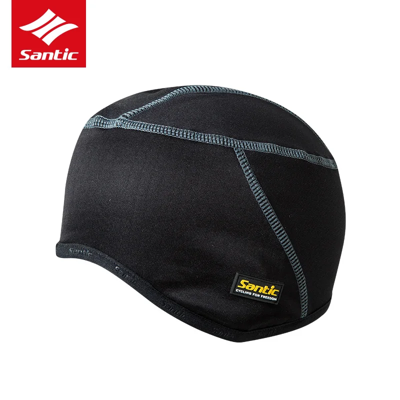 Online Santic hombres ciclismo gorra Otoño e Invierno ciclismo sombrero al aire libre MTB Carretera bicicleta cabeza llevar sombreros bicicleta gorra a prueba de viento tamaño libre K9M7065G
