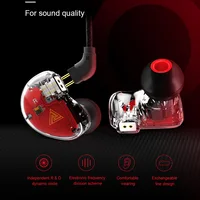 QKZ-Auriculares deportivos VK5 con anillo móvil, audífonos intrauditivos HiFi con cable de 3,5mm, gancho para la oreja para teléfono inteligente MP3, 4 unidades