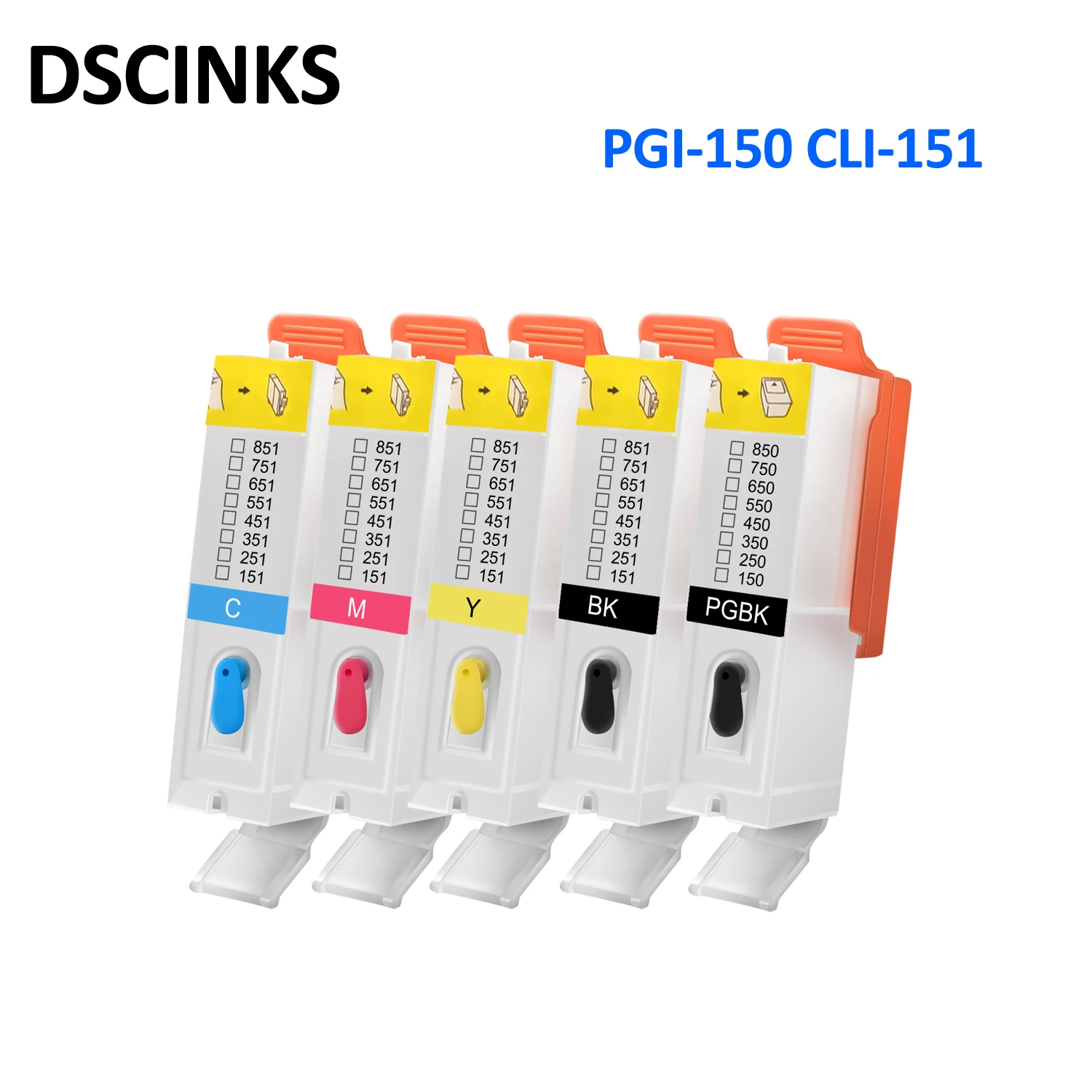 Refillable Ink Cartridge For Canon PGI-150 CLI-151 for Canon PIXMA MG5410 MG5510 MG5610 MG6410 MG6610 IP7210 MX721 IX6810 printer supplies ink cartridge inkjet ink cartridge