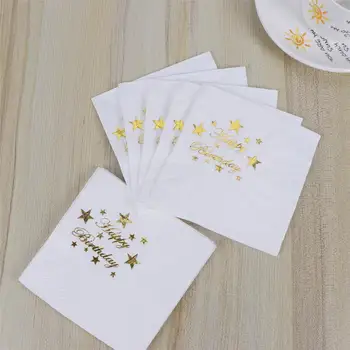 

1 Set 10 Pcs Creative Birthday Party Napkins Decorative Napkins (White)
