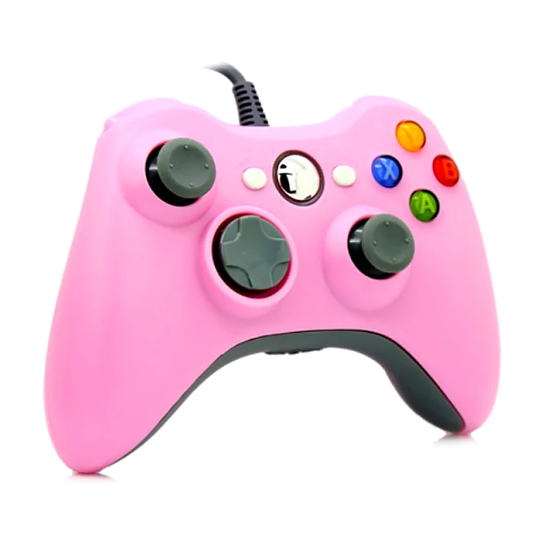 Розовый Геймпад для xbox 360 проводной контроллер для xbox 360 контроллер проводной джойстик для xbox 360 игровой контроллер геймпад джойпад - Цвет: Розовый