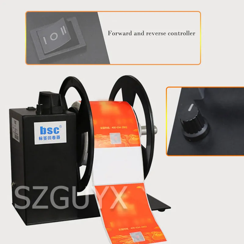

Automatic label rewinder Two-way roll paper recycling machine Tag washing water reel winder Printer Rewinder