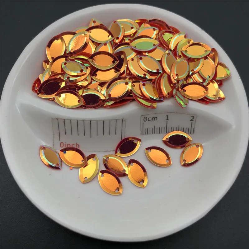 7*12/ 6*13/ 5*9mm Oval Horse Eyes Shape Loose Sequins Paillettes Sewing Wedding Craft Women Kids DIY Garment Accessory