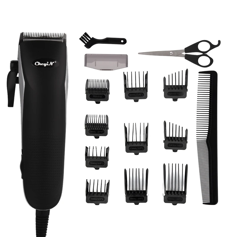 

240V Electric Hair Clipper Professional Barber Have Cutting Machine R-Shape Haircut Grooming Kit with Scissor Hair Trimmer 45