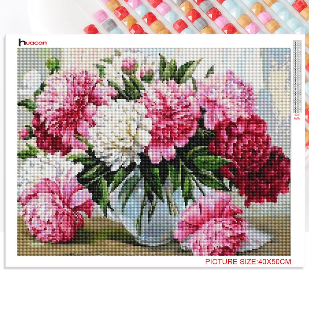 Huacan 5D Diamond Painting Flower Full Square Drill Rhinestone Picture Diamond Embroidery Mosaic Cross Stitch Home Decor Gift