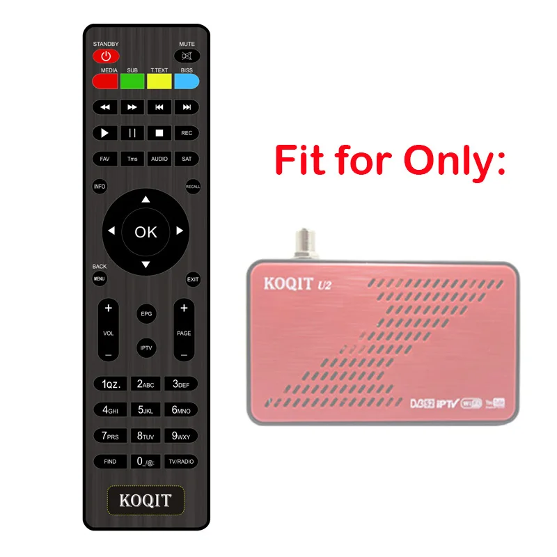 Koqit u2 Receptor de tv por Satélite Controle Remoto Extra Contorller ir Display Led Caber u2 Apenas Dvb s2 Conjunto-superior Caixa de tv Receptor - Image 3