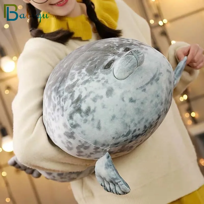 20-80cm Huge Cute Sea Lion Plush Toys Soft Seal Plush Stuffed Sleep Dolls  Simulated 3D Novelty Throw Pillows Gift for Children