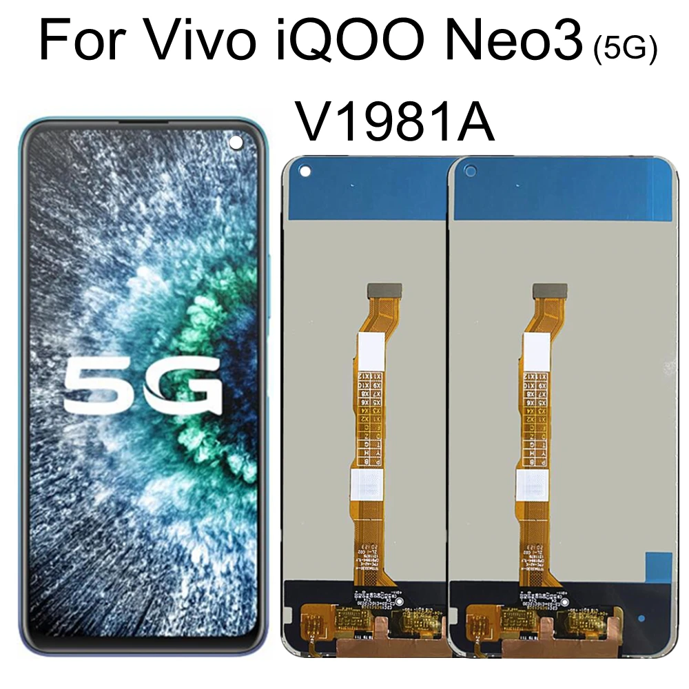 

ЖК-дисплей с сенсорным экраном в сборе для vivo iQOO Neo3 5G V1981A, замена для VIVO IQOO ENO 3 LCD
