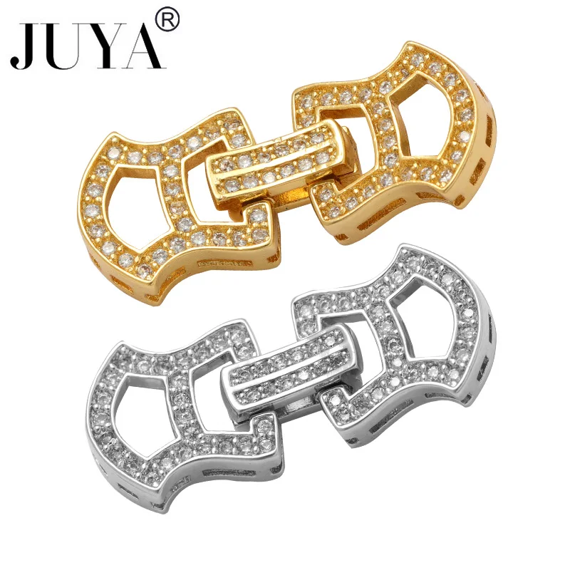 

JUYA DIY Handmade Jewelry Findings Cubic Zirconia Mosaic Fastener Clasps Hooks Connectors Accessories For Jewelry Making