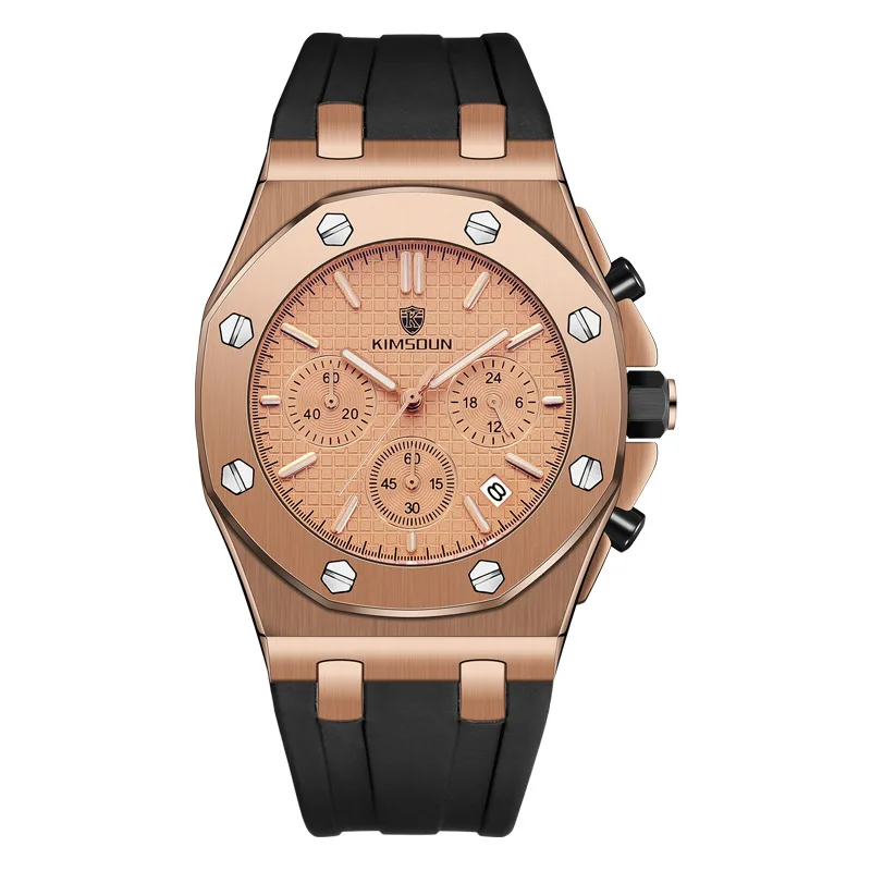 Switzerland Royal Rolexable Japan Miyota Кварц Мужские силиконовые три глаза многофункциональный