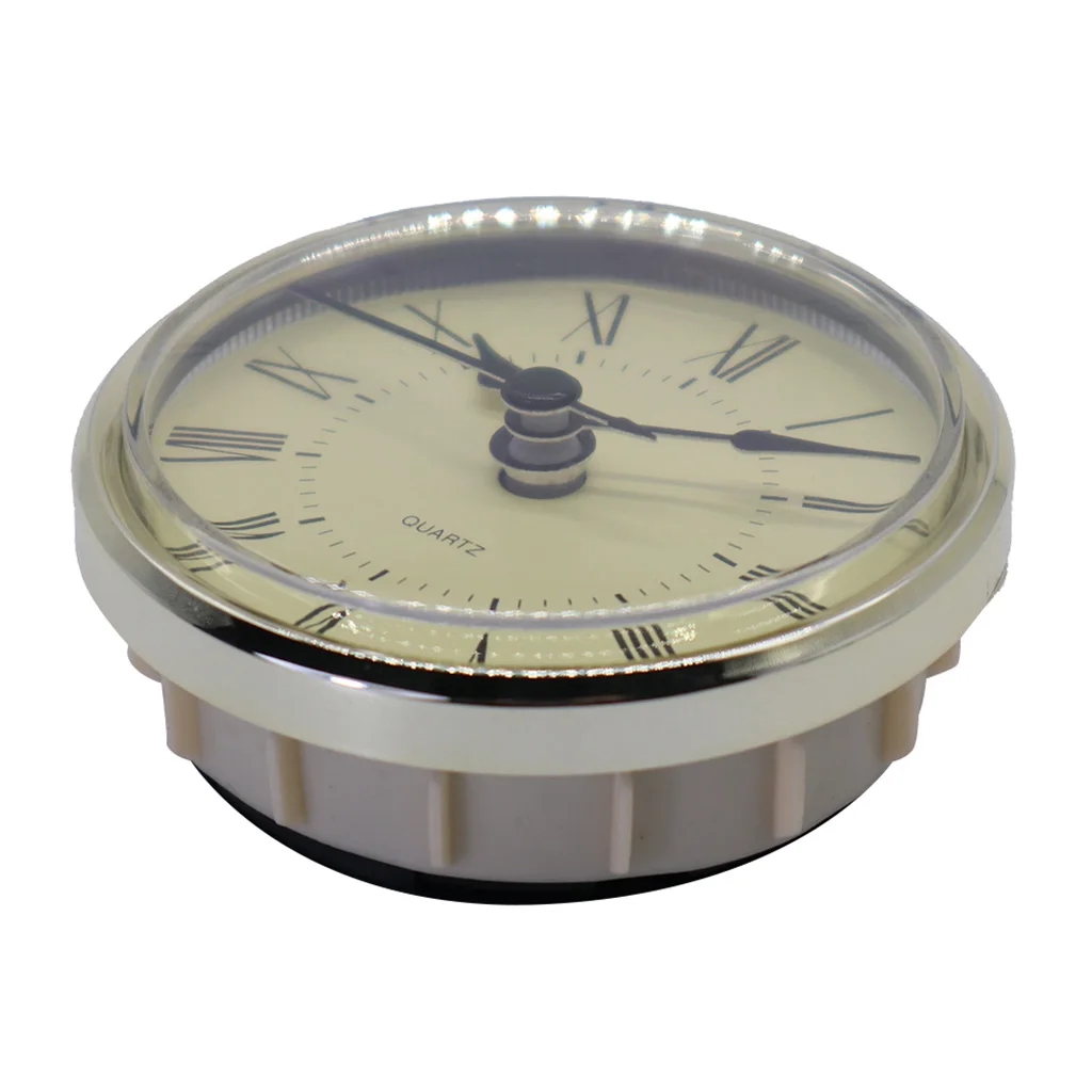 Round 2.76 Inch (70 mm) Quartz Clock Fit-up/Insert with Roman Numeral, Quartz Movement (Silver Trim)