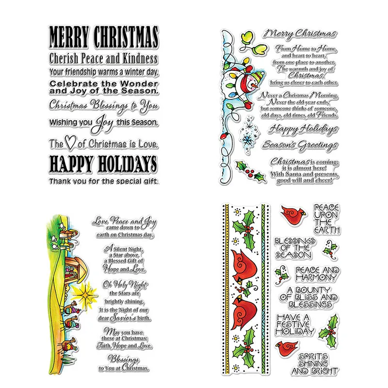 Рождество праздничный сезон мира blessding прозрачные силиконовые штампы для DIY