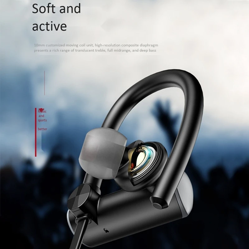 S4 Wireless Bluetooth 5 0 Earphones Hifi Headsets Ear Wireless Ear Hook for Smartphones