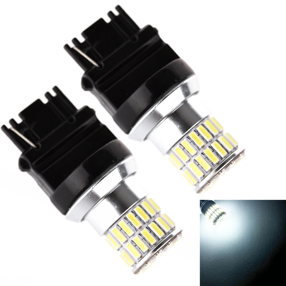 

2pcs 3156 460LM Car 48x 4014SMDs Driving Turning Bulb White Light Non-polar Car Tail Light Blubs