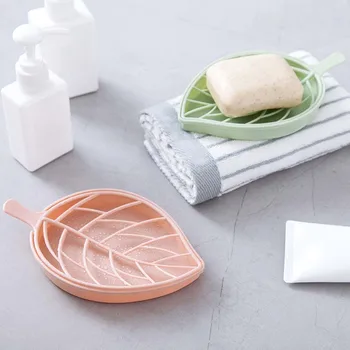 

Creative Double Layer Drain Soap Holder Dish Box Anti-skid Leaves Shaped Bathroom Accessories B99