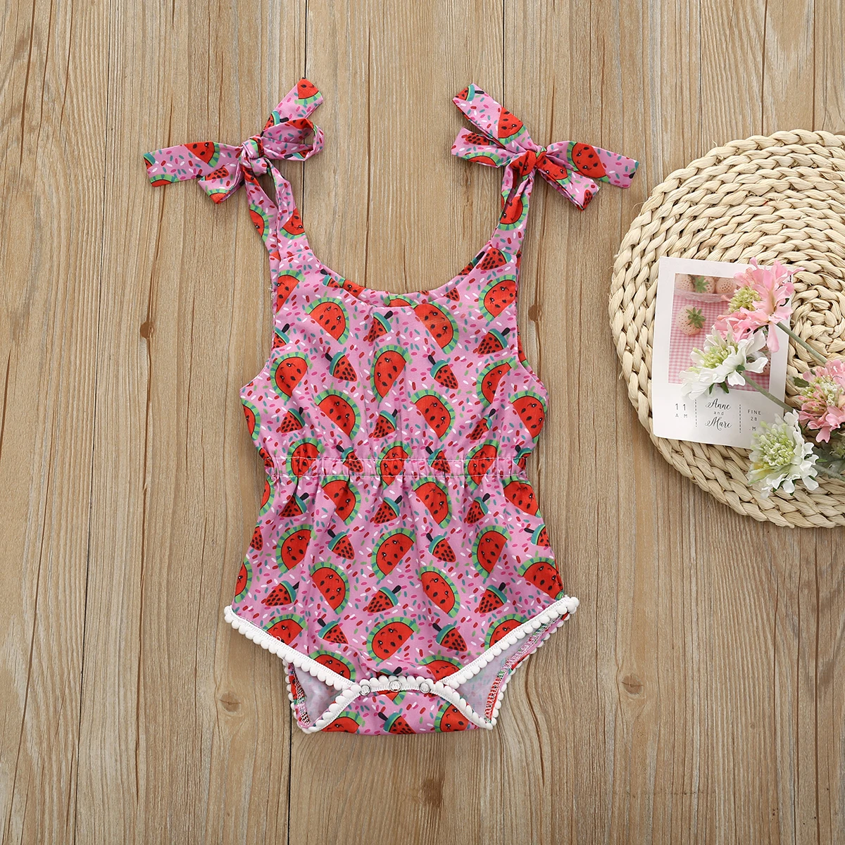 

Summer Infant Baby Girl Bodysuit Newborn Kids Fashion Watermelon Pattern jumpsuit Tops Clothes