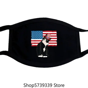 

Black Tuxedo Cat 4Th Of July Hat Patriotic Gift Adults Kids Mask 100% Cotton Big Tall Tee Sh