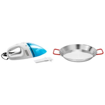 

1Pcs White Clear Blue Plastic Car Dust Vacuum Cleaner Dc 12V & 1Pcs 1Pcs Stainless Steel Paella Pan Non-Stick