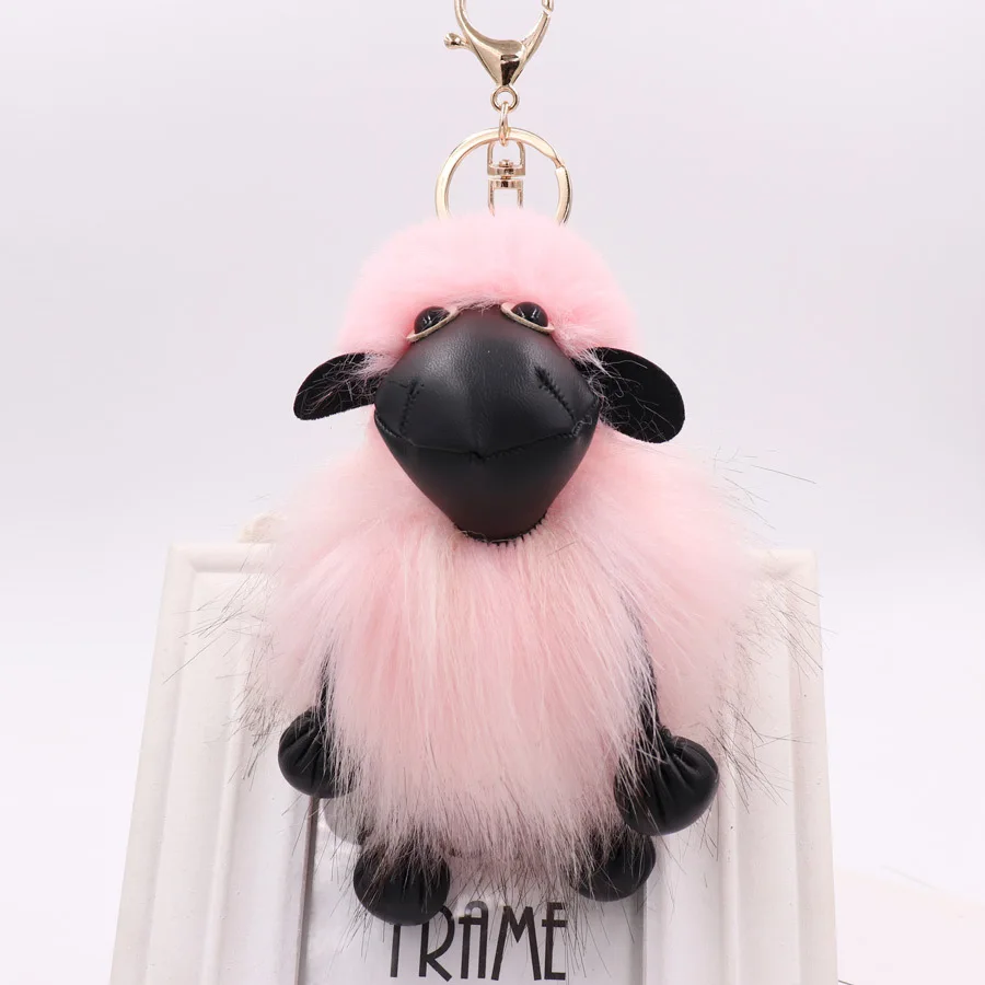 New Style Dolly Doll Pendant Car Key Ring Imitated Furs Lamb Plush Doll Pendant Gift Wholesale