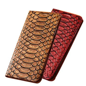 

Business Python Pattern Genuine Leather Ultra Slim Holster Cover For Sony Xperia XZs/Sony Xperia XZ Phone Case Card Holder Capa