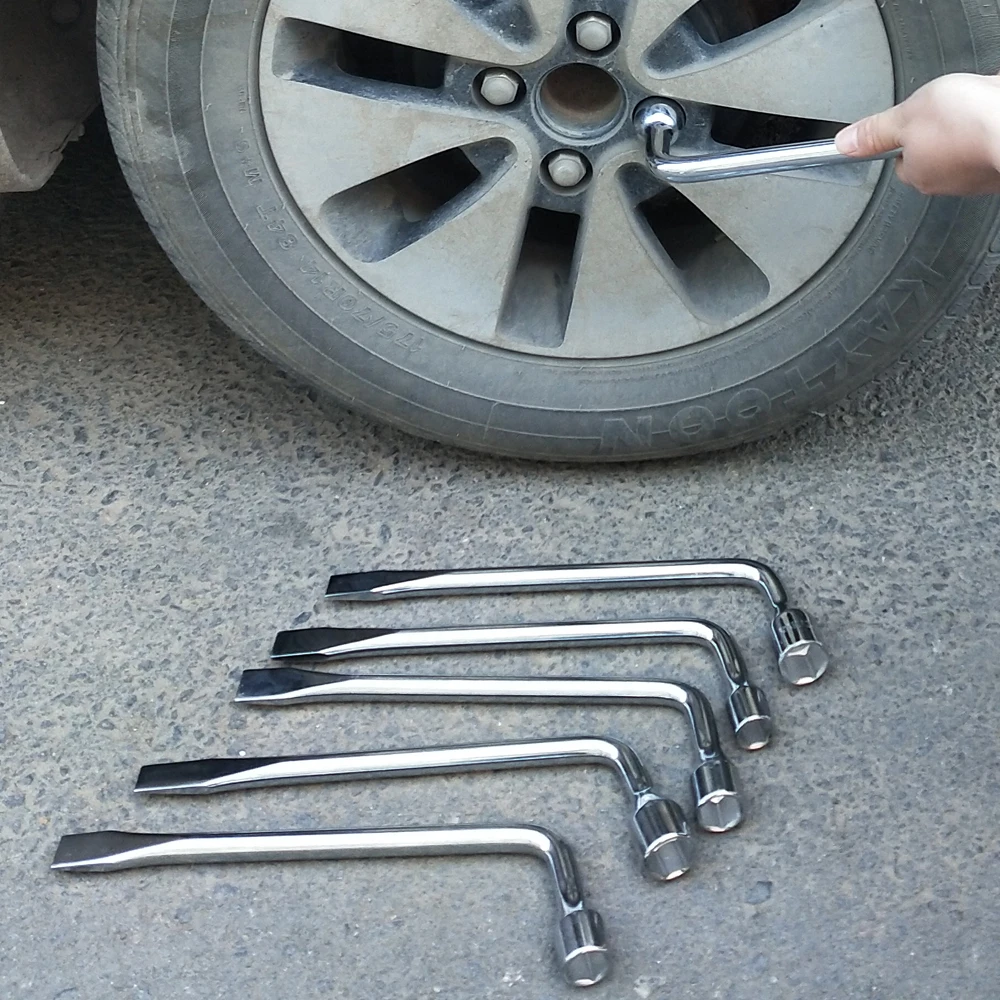 19mm KYMLL L Type Wheel Nut Wrench Car Wheel Lug Nut Spanner Metal Truck Brace Tire Tyre Hex Key Socket Wrench 