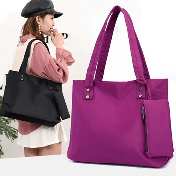 

Large Capacity Long Shoulder Handbag Shopping Tote Bag Beach Top-handle Bags 2 Piece Set Women Designer Nylon Handbags