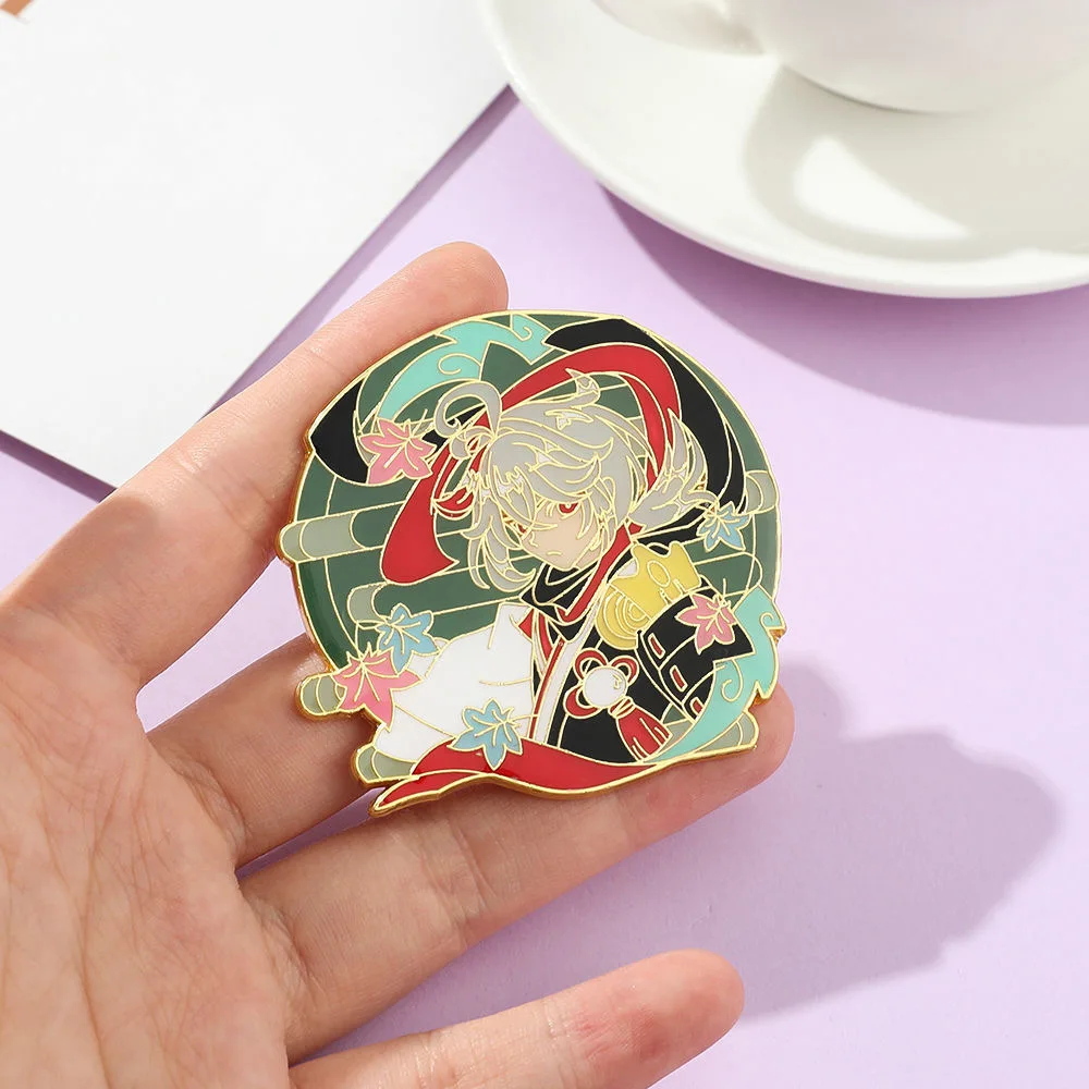 

Game Impact Kaedehara Kazuha Cosplay Costume Badge Pin Alloy Brooch Props Christmas Gift