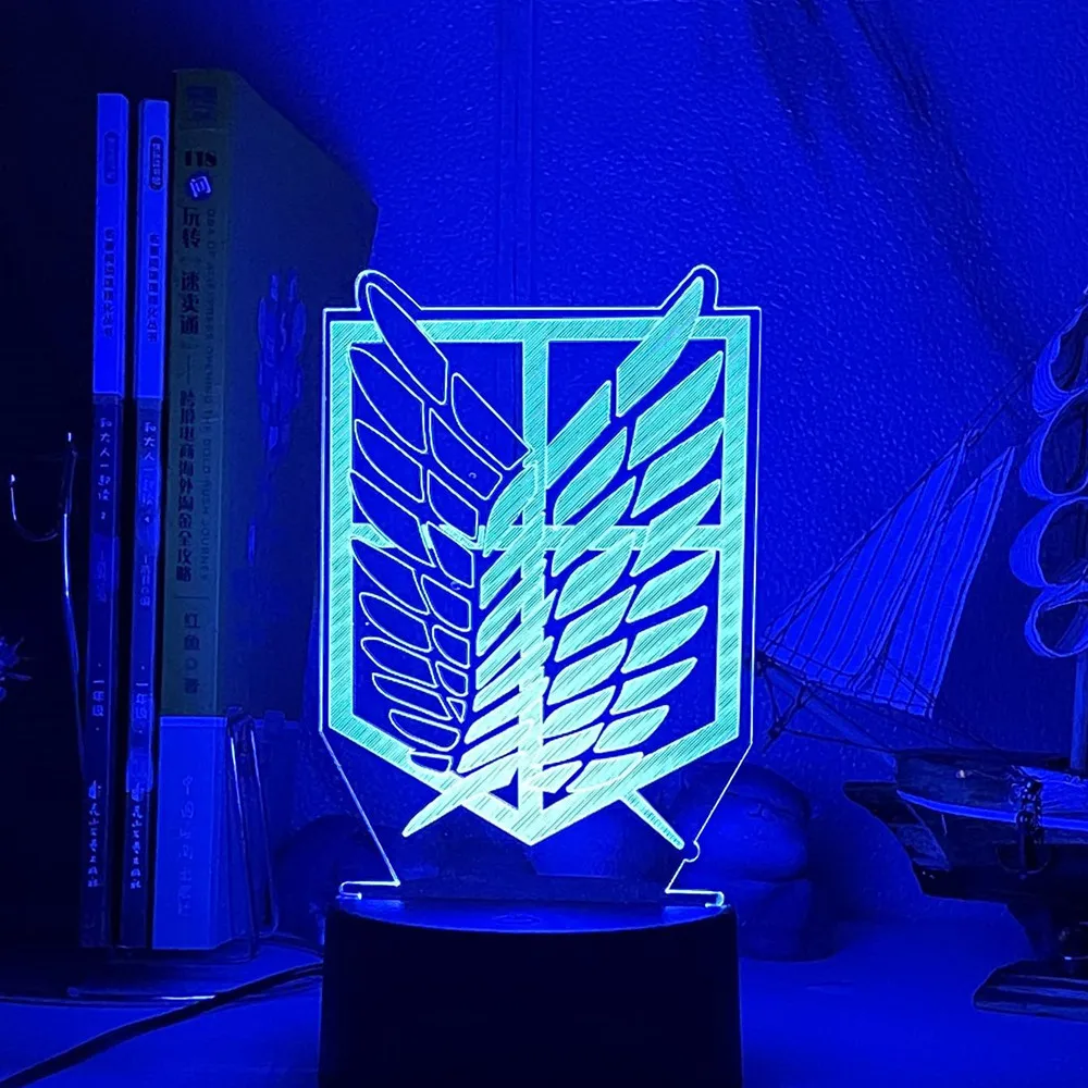 Ataque em Titan Asas da Liberdade Candeeiros de Mesa Anime Lâmpadas Cores Mudando Crianças Quarto Decoração Led Night Light Presente Dropshipping 3d 7 7 anime lâmpadas 7 cores mudando crianças quarto
