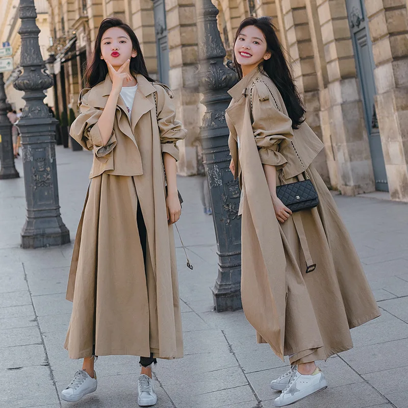 

Trench Coat Women's Mid-length Korean-style 2018 New Style Loose-Fit Dignified Glorious CHIC Students over-the-Knee LULU Spring