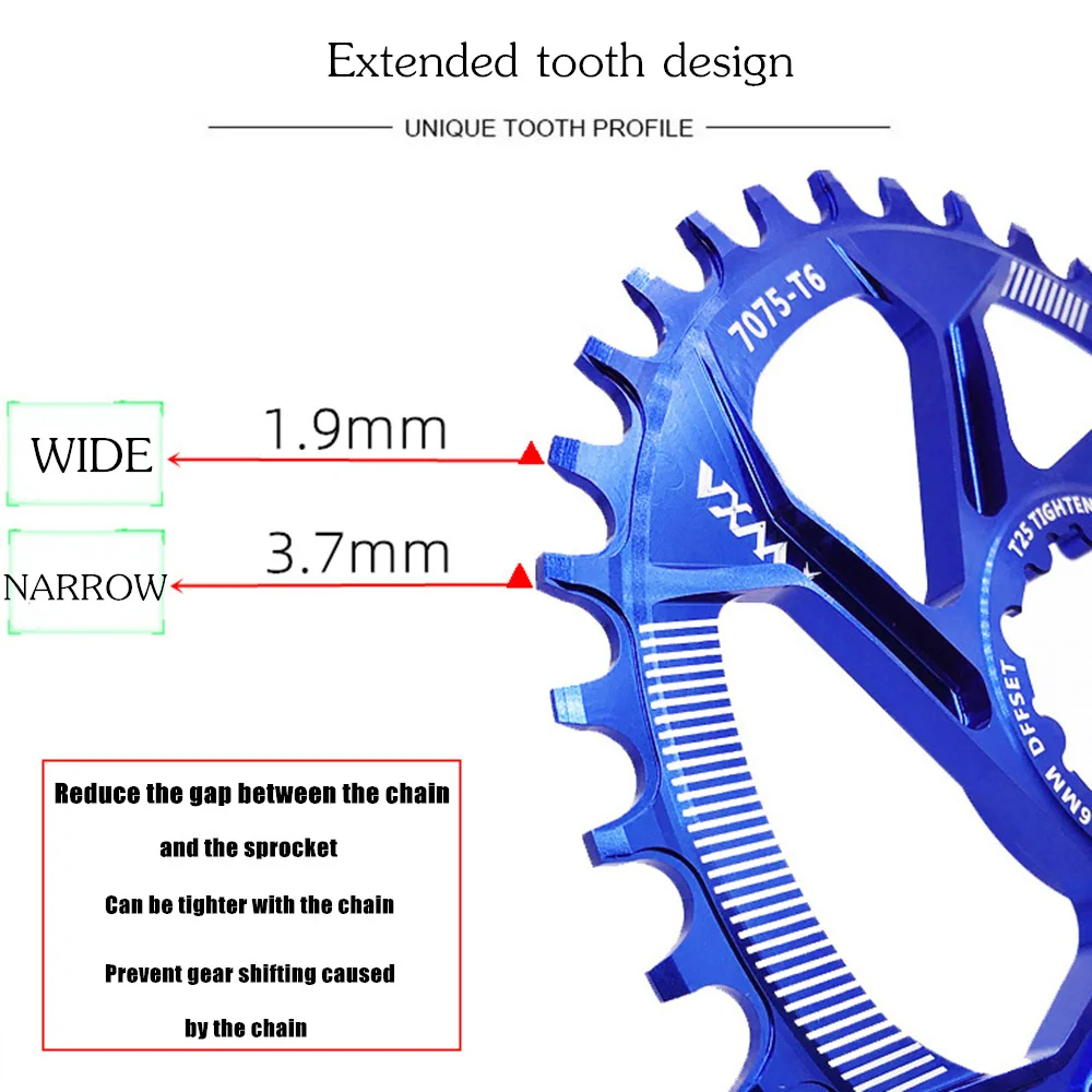 VXM горный велосипедная Звездочка узкая широкая цепь из колец цепь велосипедная Звездочка для ARAM GXP XX1 X9 модными принтами XO X01 шатун со звездочкой запчастей 32/34/36/38T