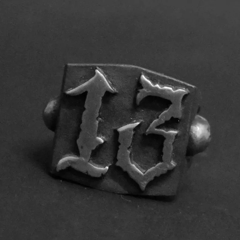 Punk rock Fashion 13 Letter Ring Man Style Stainless Steel Rings For women Retro Wedding Custom Jewelry OSR452 - Image 6