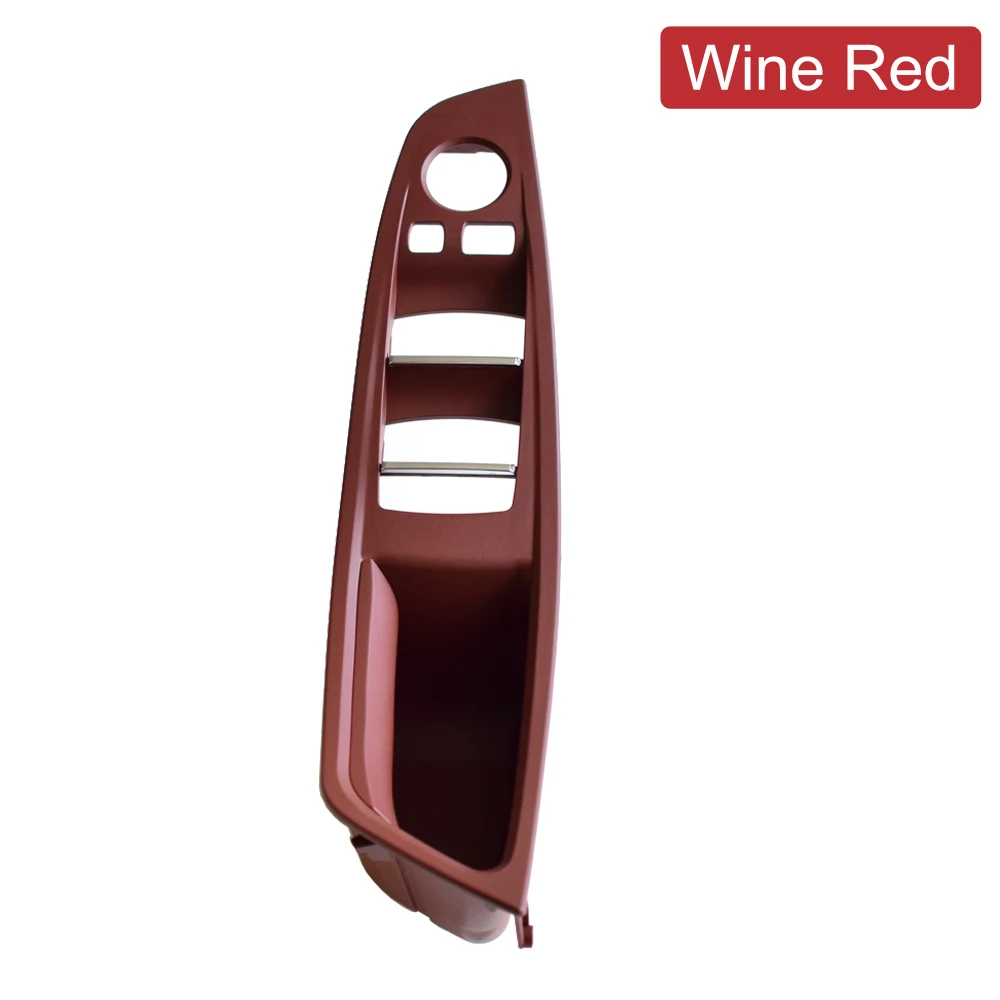 Автомобильные аксессуары подходят для BMW 5 серия F10 F11 520 523 525 530 535 ABS пластик внутренняя дверь подлокотник ручка панель тяга накладка - Цвет: Red wine-Panel