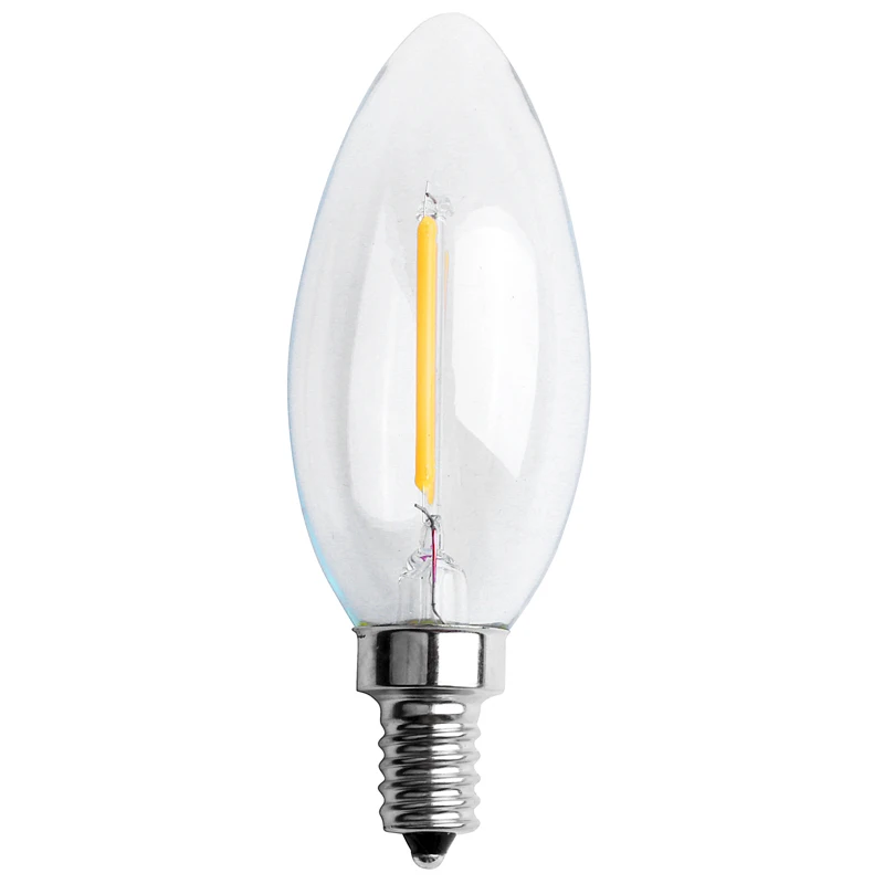 

Dimmable E12 2W COB Edison Candle Flame Filament LED Light Bulb Lamp 10*3.5cm