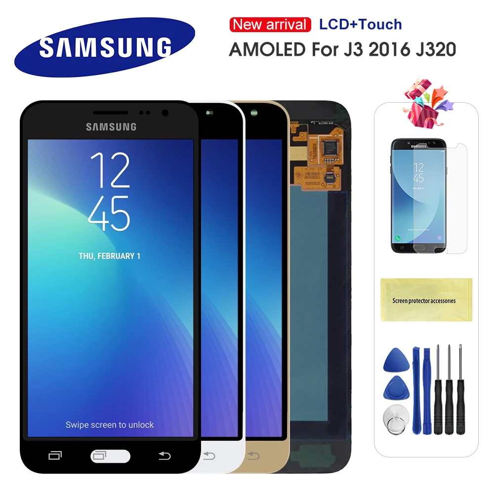Оригинальный ЖК-дисплей для Samsung Galaxy J3 2016 J320 J320F J320H J320M J320FN с сенсорным экраном и