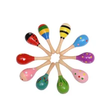 

Rattle toy baby wooden sand hammer wooden maraca rattle children's music party children's shaker toy gift