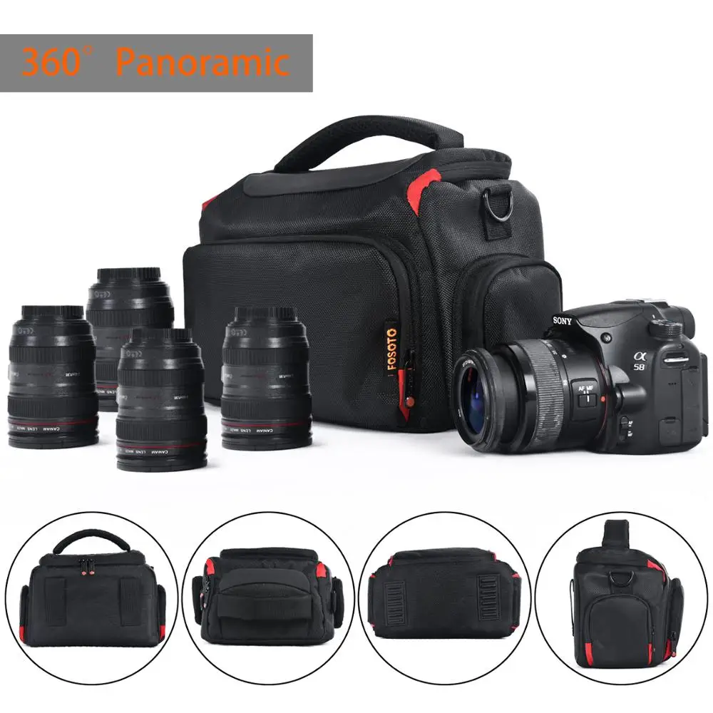 Fusitu Waterproof Digital Camera Bag Professional DSLR Camera Shoulder Bag Video Case For Sony Lens Canon Nikon Pouch camera case