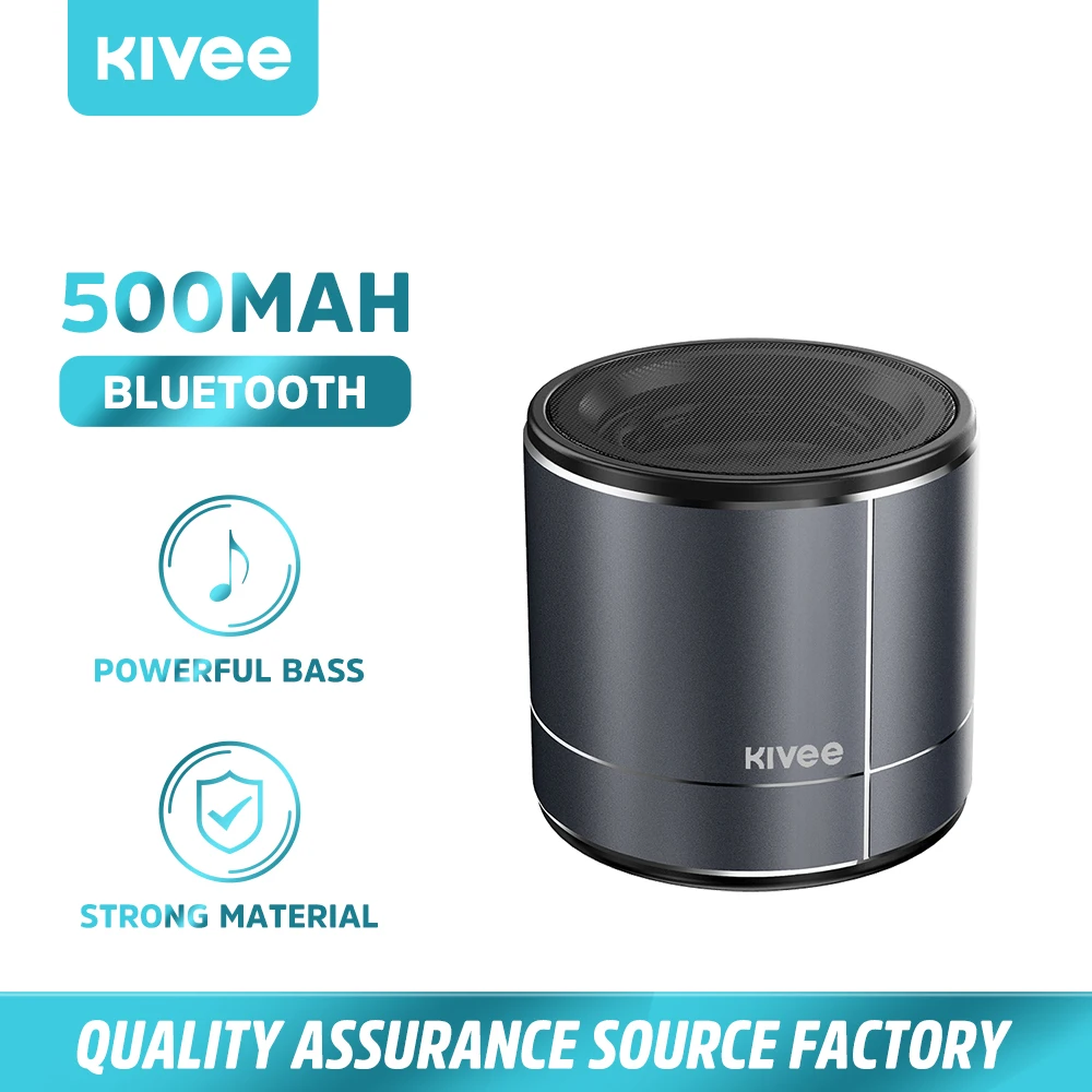 

KIVEE Mini Portable Column Metal Waterproof Wireless Bluetooth Speaker Outdoor Car Handsfree Call Music For iPhone Xiaomi Huawei