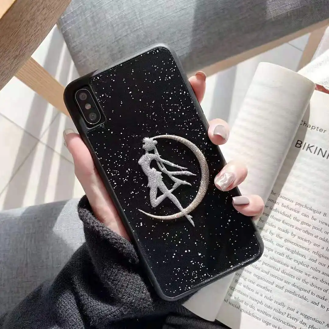 for iphone7 11 phone case Personality silver glitter girl For 6 6s 8 Plus X XR XS Max Pro 5 5S SE artwork |