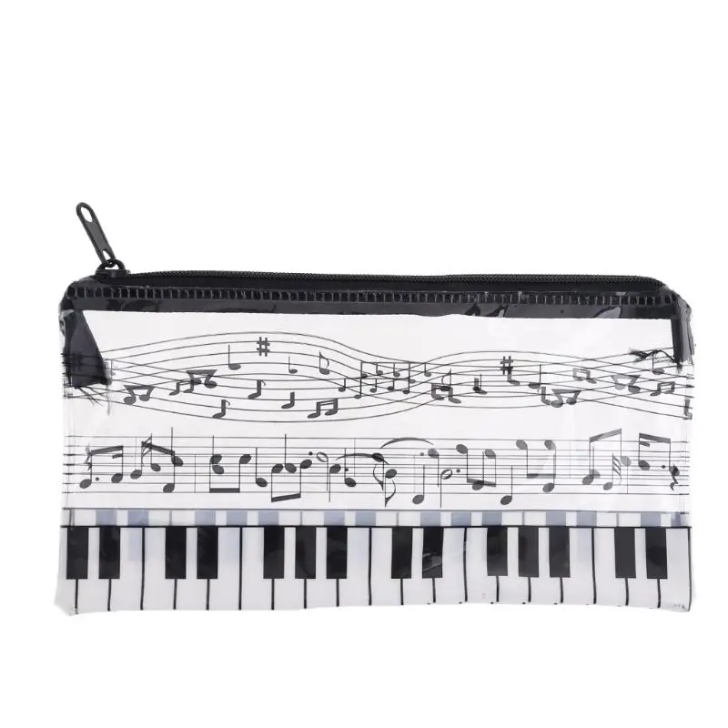 

Music Note Piano Keyboard Pencil Case Plastic Transparent Pen Bag Student Gift