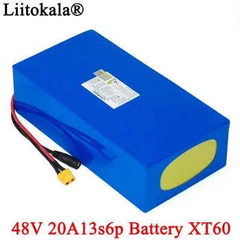 

LiitoKala 48V 20ah 13s6p Lithium Battery Pack 48V 20AH 2000W electric bicycle battery Built in 50A BMS XT60 plug