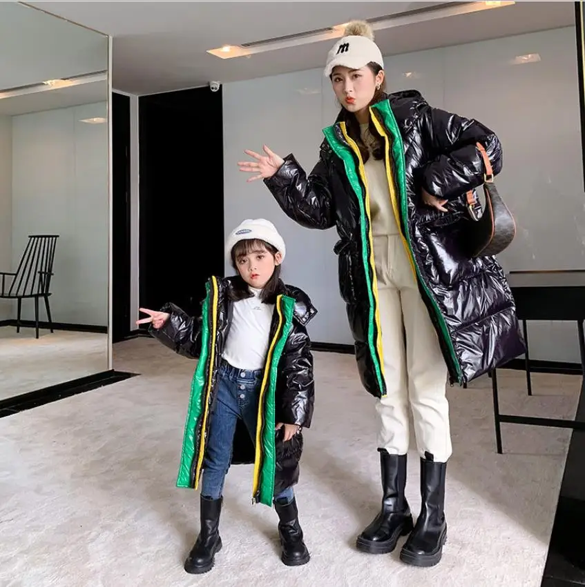

Children Mother and Daughter multicolor 95% white duck down jacket baby and mom down coats kids thicken down jacket ws1902