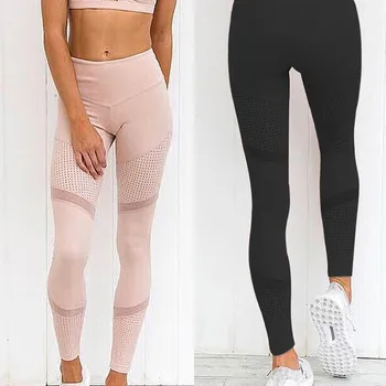

Casual fashion summer Polyester Solid High Waist Leggings Women Heart Workout sport Pants Mesh Leather Leggins trousers h4