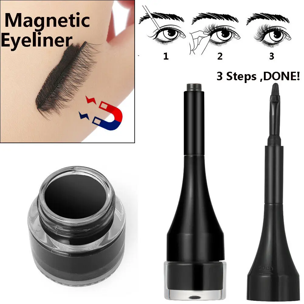 Black Waterproof Magnetic Eyeliner Cream Long-lasting Natural Women Eye Liner Gel Pencil Beauty Comestics Makeup Tools Gift Black Waterproof Magnetic Eyeliner Cream Long-lasting Natural Women Eye Liner Gel Pencil Beauty Comestics Makeup Tools Gift