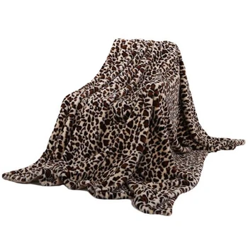 

Short Plush Sofa Cover Blanket Double-Sided Fabric Blanket Multipurpose Small Blanket Leopard Decoration