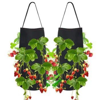 

2PCS DIY Strawberry Potato Grow Planter Felt Planting Container Bag Hanging Thicken Pot Planting Grow Bag