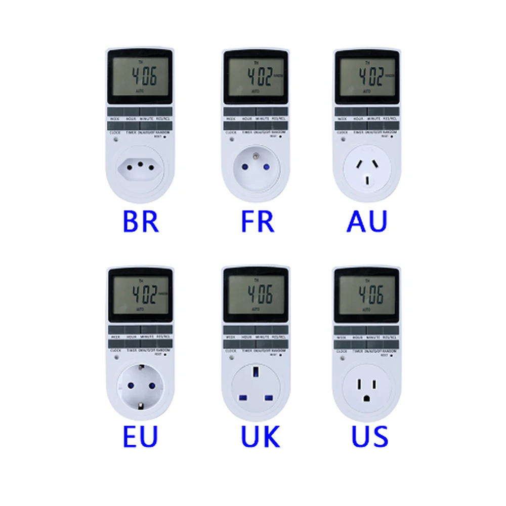 Идеально CE настенная розетка таймер электрическая розетка таймер 240 V/10A 230 V/13A 220/16A 120 V/15A стандарта ЕС, США, Великобритании AU US FR стиль