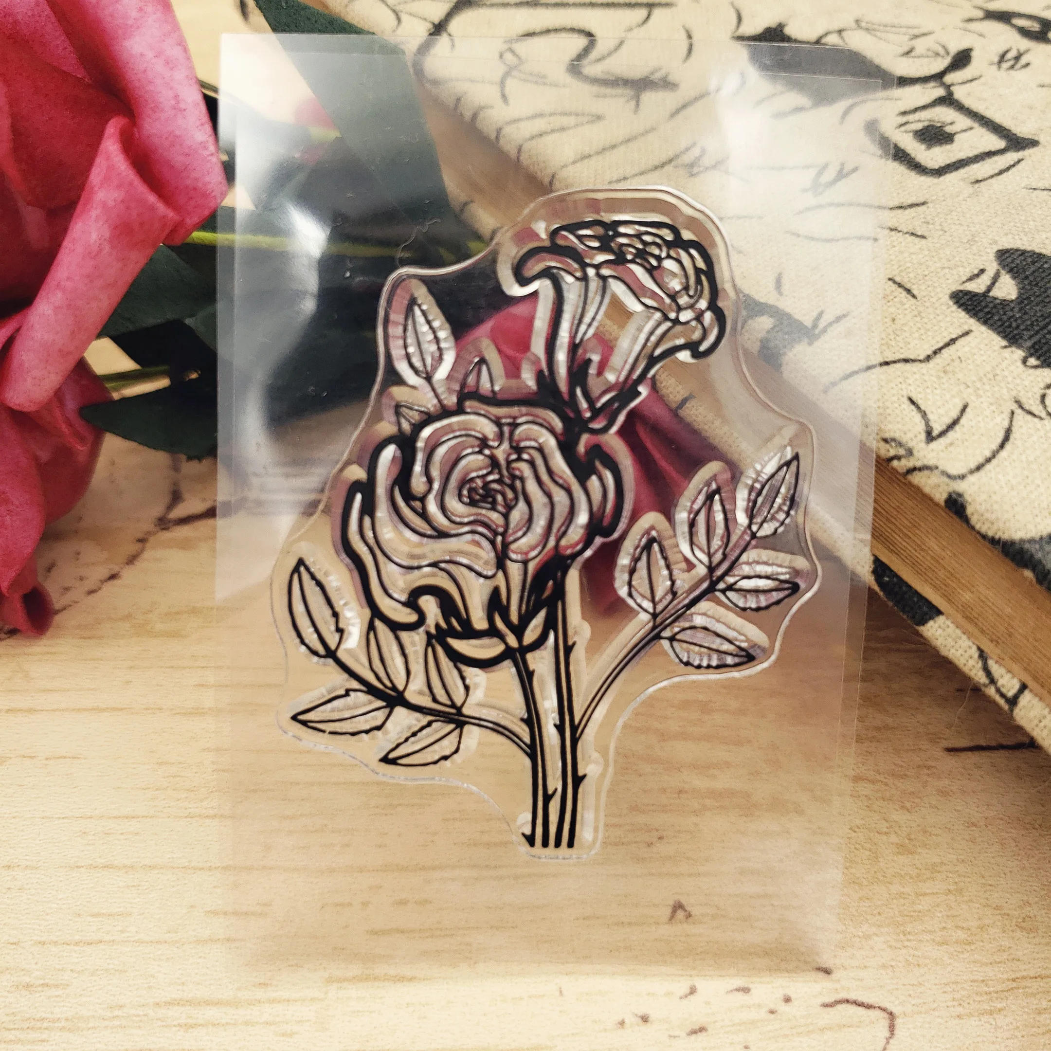 Rose 1sheet Vintage Craft Transparent Clear Stamps Scrapbooks Silicone Clear Stamps For Scrapbooking Photo Album