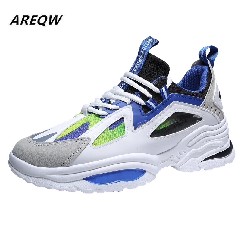 

2019 Spring and Autumn New Harajuku Style Color Matching Lace Comfortable Shoes Casual Men's Shoes Shoes Shoes