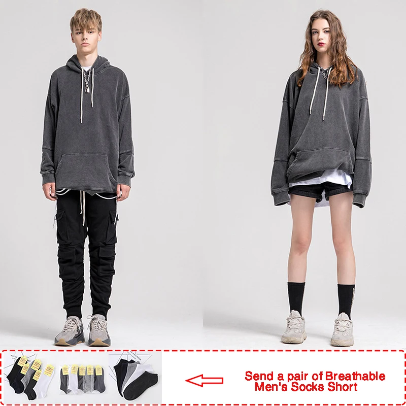 

2019 New/Arrival mens hoodie Sweatshirt Cotton Casual streetwear Men/Women Pullover Solid Harajuku Male Tops big size hoodies