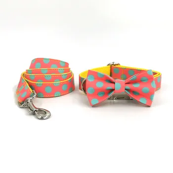 

Personalized Floral Dog Collar and Leash Set Custom Small Medium Large Dog Pet ID Collar Lead Flower Print Dog Engraved Collars